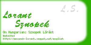 lorant sznopek business card