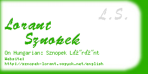 lorant sznopek business card